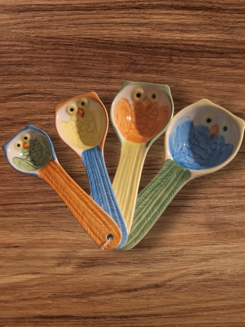 pier 1 Ceramic Owl Measuring Spoons Set - Multicolor